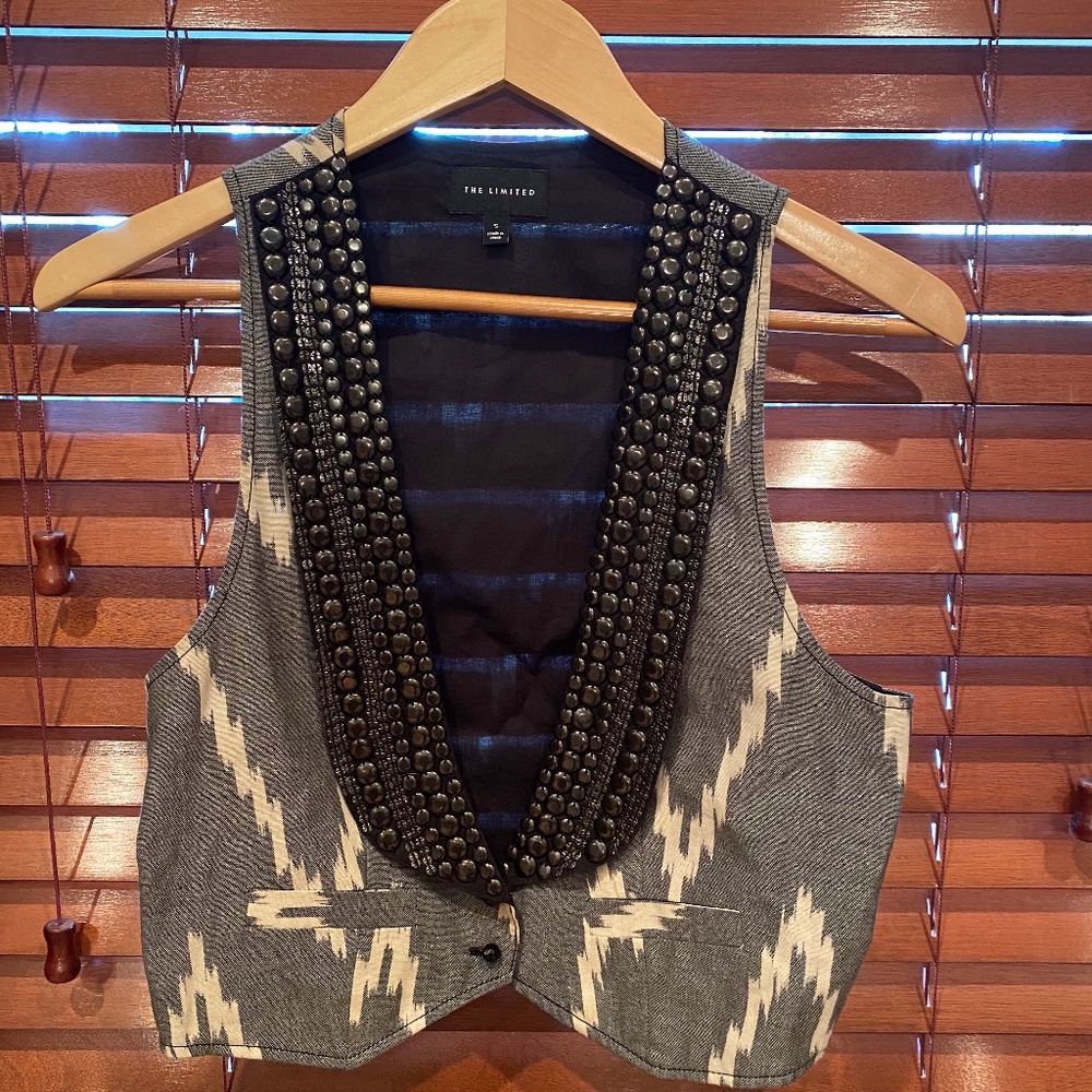 Embellished Ikat Vest